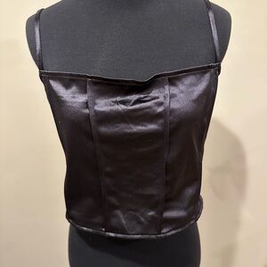 H&M Black Satin Bustier Top